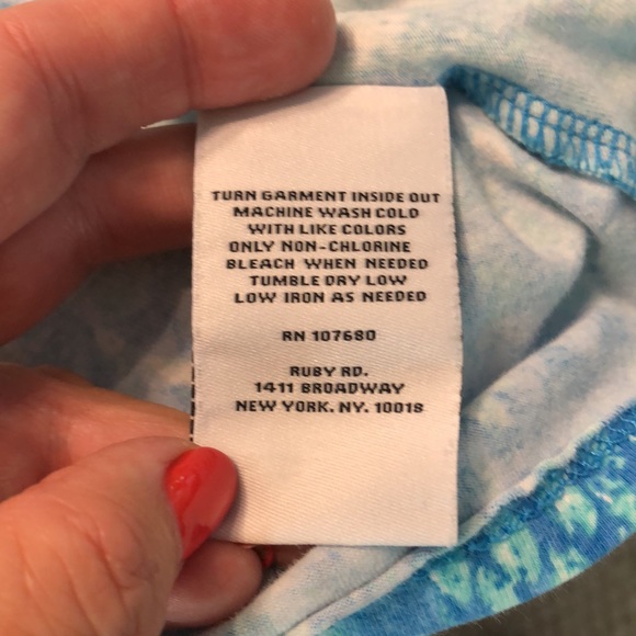 Ruby Road Blue V-Neck Short-sleeve T-Shirt - Picture 7 of 7